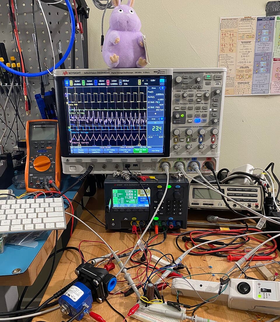 Digital oscilloscope on a workbench
